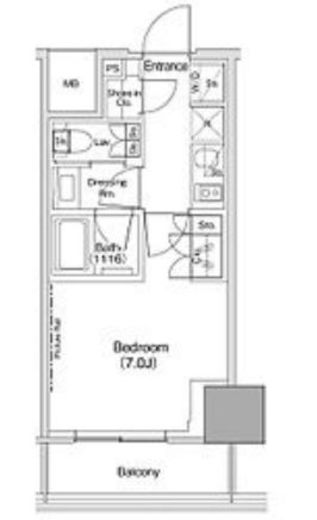 ザ・パークハビオ荏原中延駅前　1002号室　間取り