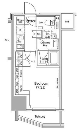 ザ・パークハビオ荏原中延駅前　601号室　間取り