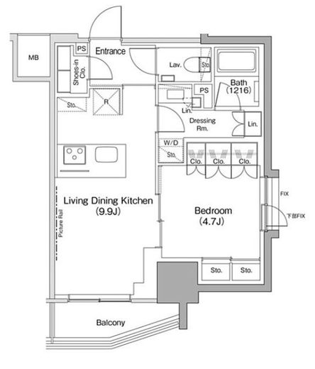 ザ・パークハビオ荏原中延駅前　606号室　間取り