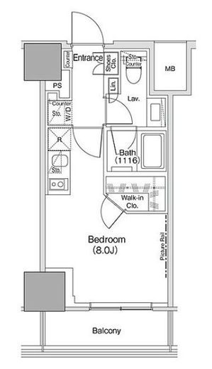 ザ・パークハビオ荏原中延駅前　509号室　間取り