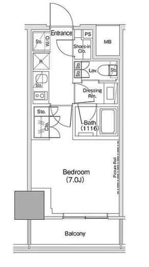 ザ・パークハビオ荏原中延駅前　605号室　間取り