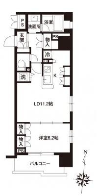 レジディア御茶ノ水　1205号室　間取り