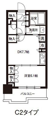 レジディア御茶ノ水　1304号室　間取り