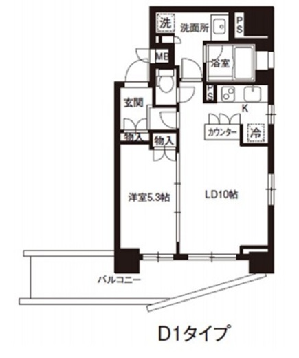 レジディア御茶ノ水　1501号室　間取り