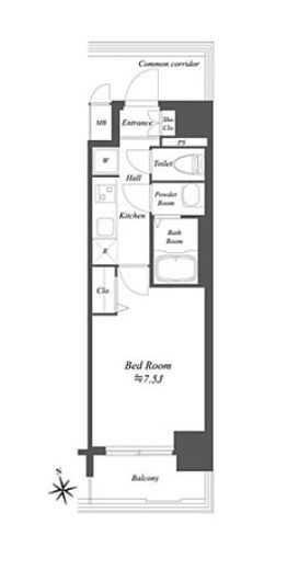 プレサンスブルーム浅草　1005号室　間取り