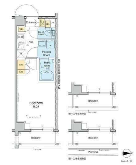 プラウドフラット品川大井町　307号室　間取り