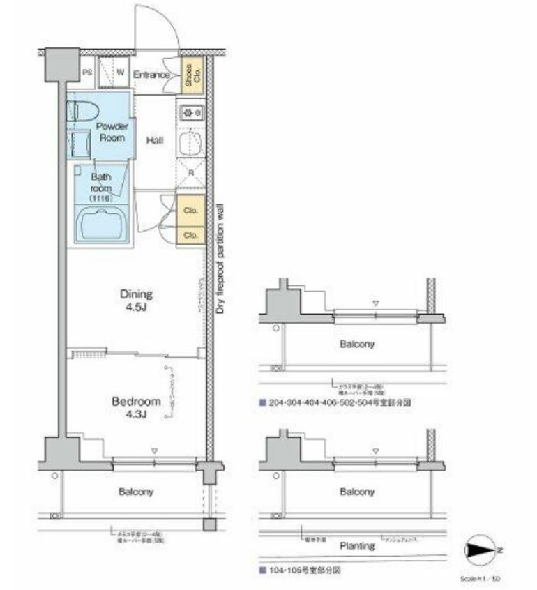 プラウドフラット品川大井町　310号室　間取り