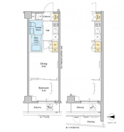 プラウドフラット品川大井町　218号室　間取り