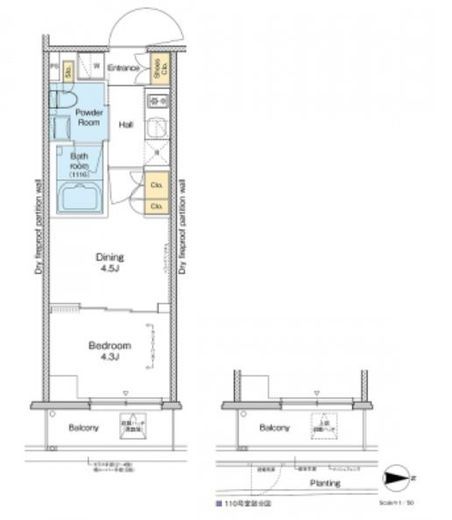 プラウドフラット品川大井町　310号室　間取り