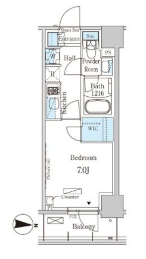パークアクシス押上サウス　1003号室　間取り