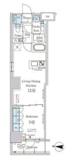 パークアクシス押上サウス　410号室　間取り