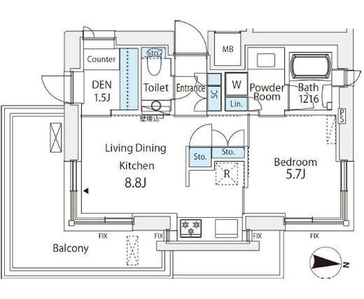 番町會所　204号室　間取り