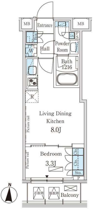 パークアクシス錦糸町ＷＥＳＴ　302号室　間取り