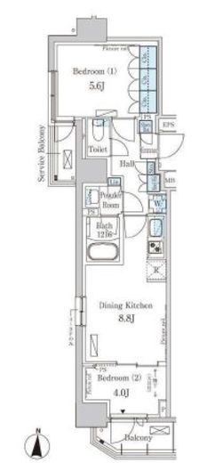 パークアクシス錦糸町ウエスト　401号室　間取り