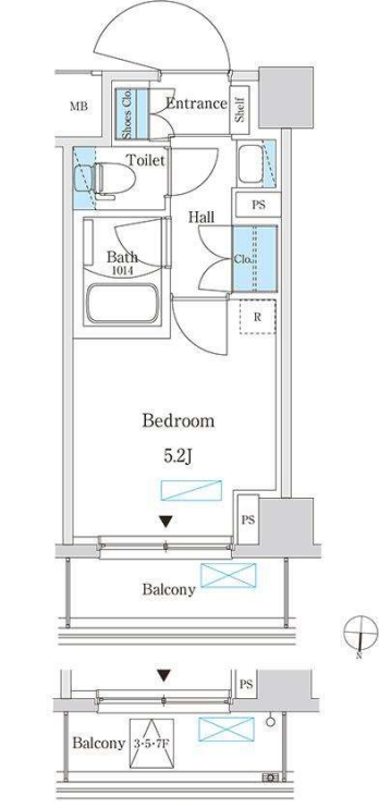 パークアクシス錦糸町スタイルズ 508号室 間取り