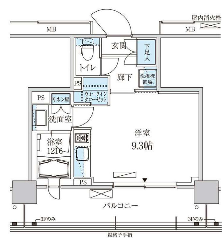 パークアクシス菊川ステーションゲート　510号室　間取り