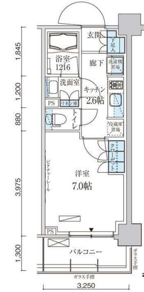 パークアクシス菊川ステーションゲート　407号室　間取り