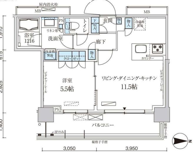 パークアクシス菊川ステーションゲート　411号室　間取り
