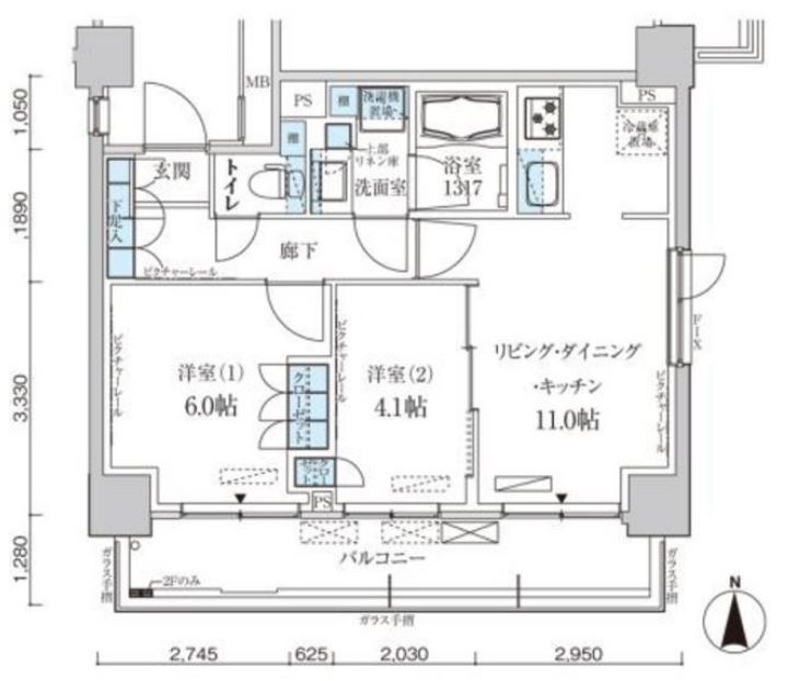 パークアクシス菊川ステーションゲート　308号室　間取り