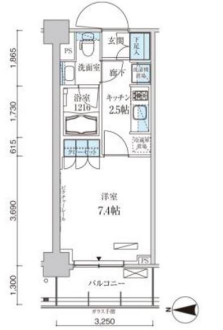 パークアクシス菊川ステーションゲート　906号室　間取り