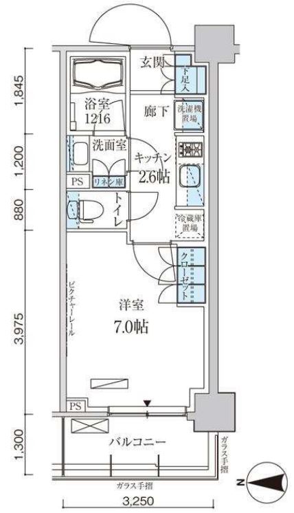 パークアクシス菊川ステーションゲート　206号室　間取り