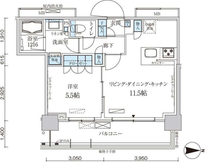 パークアクシス菊川ステーションゲート　311号室　間取り