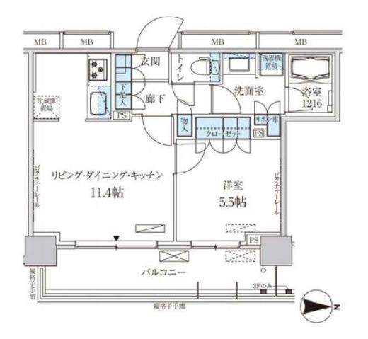 パークアクシス菊川ステーションゲート　709号室　間取り