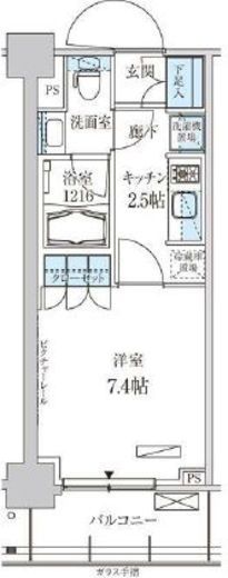 パークアクシス菊川ステーションゲート　806号室　間取り