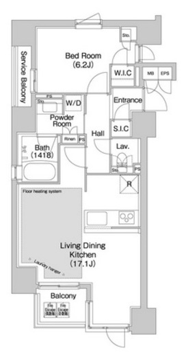 コンフォリア赤坂　501号室　間取り