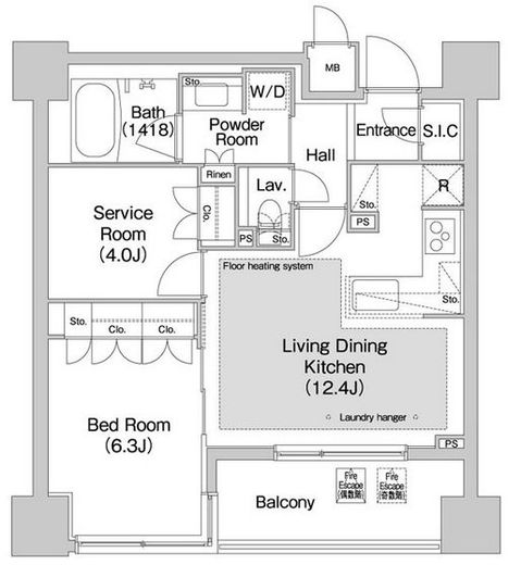 コンフォリア赤坂　702号室　間取り