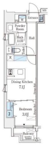 シーズンフラッツ錦糸町WEST　201号室　間取り