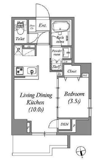 コスモグラシア浅草　1403号室　間取り
