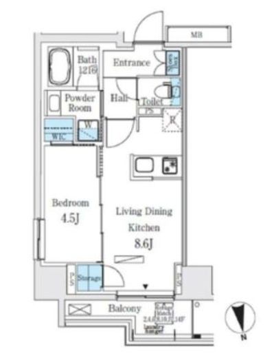 コスモグラシア浅草　904号室　間取り