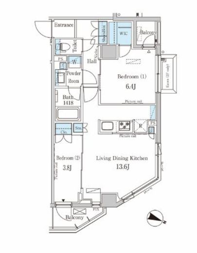パークアクシス西馬込　408号室　間取り