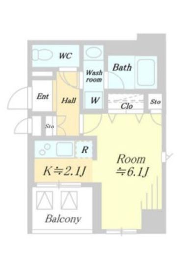 グローリオシェルト飯田橋　602号室　間取り