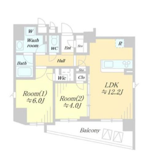 グローリオシェルト飯田橋　701号室　間取り