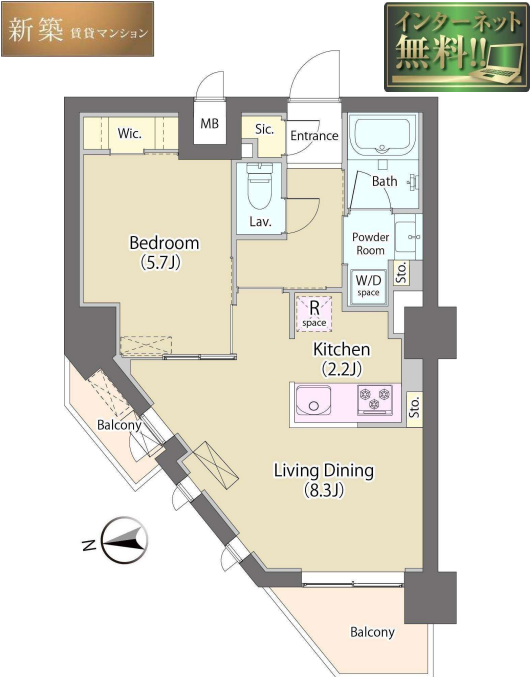 神明公園ハイツ・文京　407号室　間取り