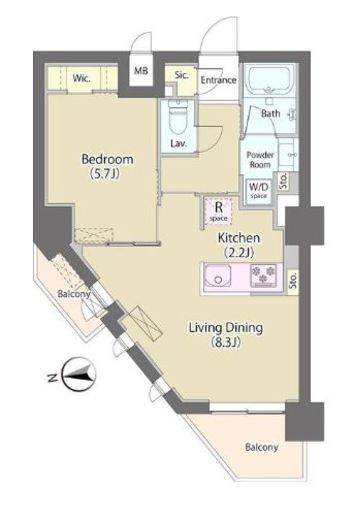 神明公園ハイツ・文京　407号室　間取り