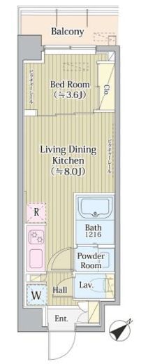 Avvolto Felice 蒲田South (アヴォルトフェリーチェ蒲田サウス)　404号室　間取り