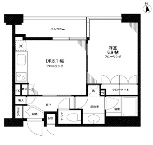 オーキッドレジデンス神楽坂　219号室　間取り