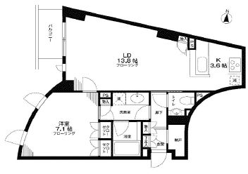 オーキッドレジデンス神楽坂　401号室　間取り