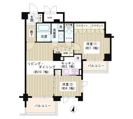 アゼリアテラス新宿　609号室　間取り