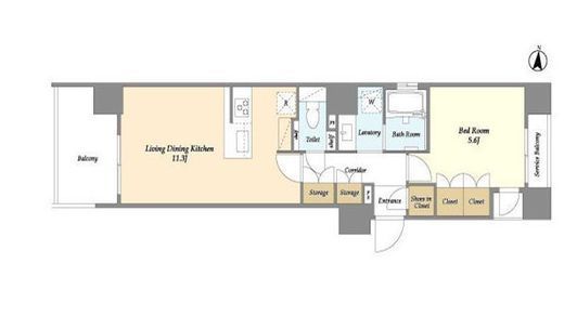 シーズンフラッツ押上サウス　1103号室　間取り