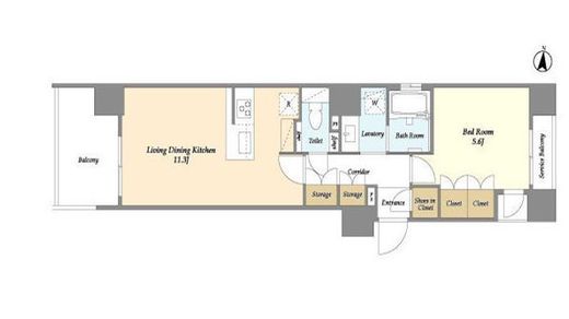 シーズンフラッツ押上サウス　703号室　間取り