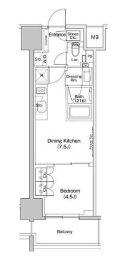 ザ・パークハビオ元浅草プレイス　1102号室　間取り