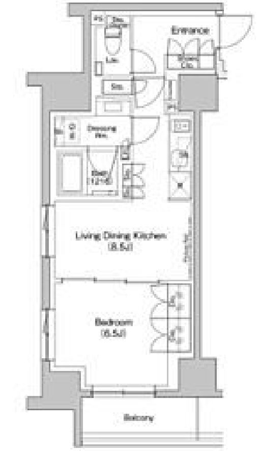 ザ・パークハビオ入谷　1101号室　間取り