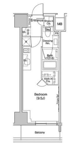 ザ・パークハビオ入谷　1204号室　間取り
