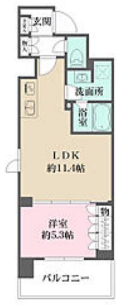 プライムアーバン菊川　705号室　間取り