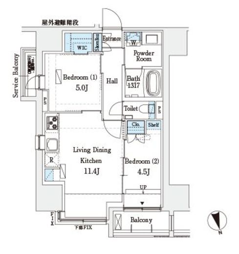 HF上野レジデンスEAST　401号室　間取り