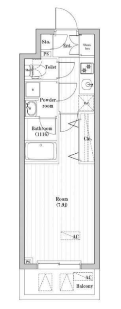 オーパスレジデンス武蔵小山　1302号室　間取り